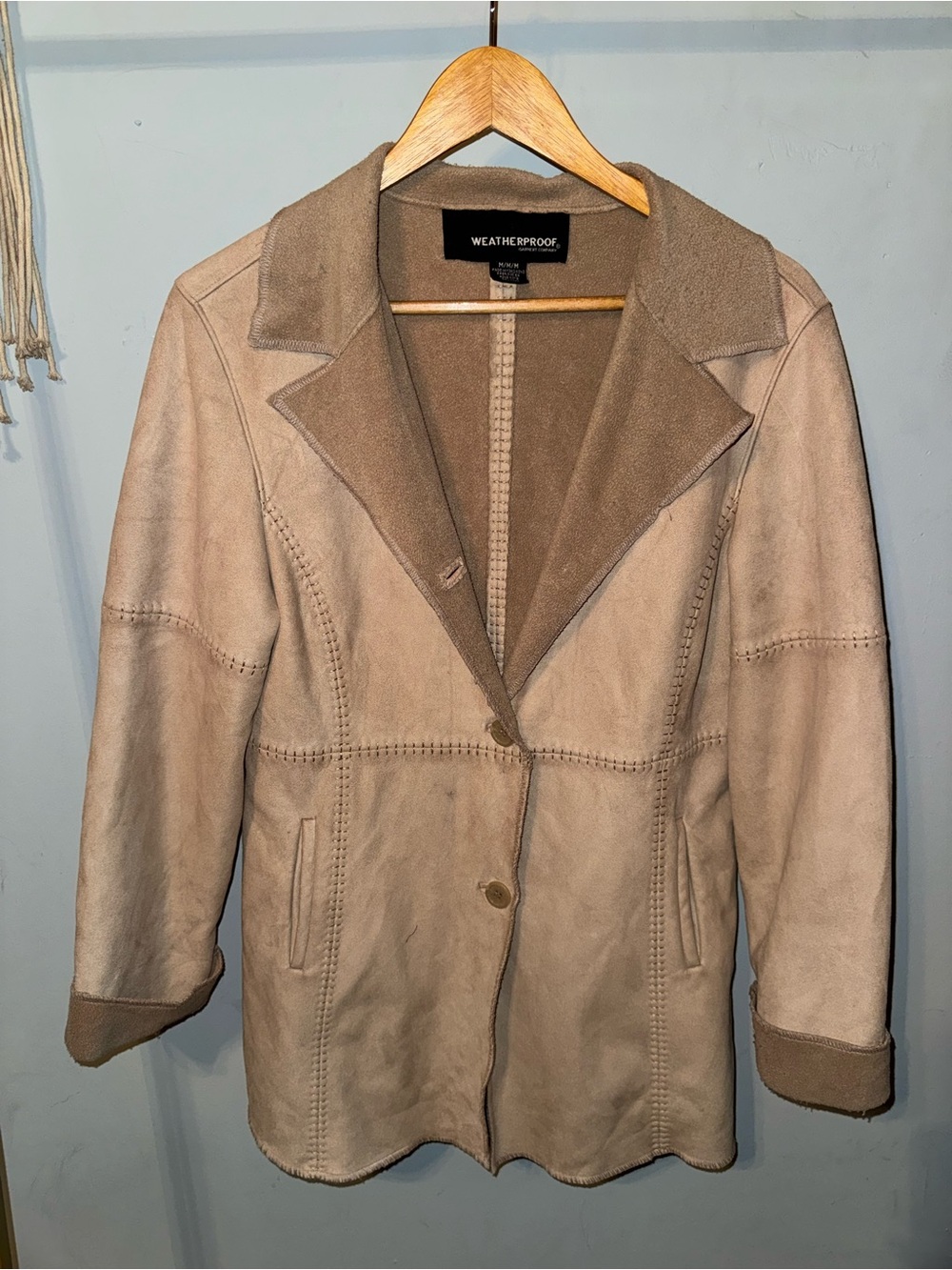 Weatherproof Vintage Women's Taupe Suede Coat